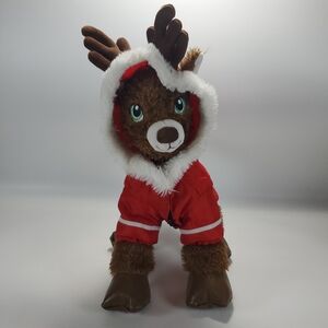 Build a Bear Reindeer 18" Brown Plush Stuffed Animal Christmas Outfit
